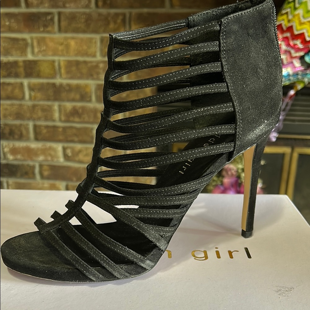 Madden Girl Black Strappy Heels with Stiletto